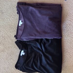 J. Jill Black and Plum Scoop Neck Tops